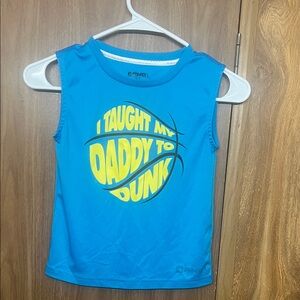 AND1 Blue Tank Top with Yellow Basketball Graphic